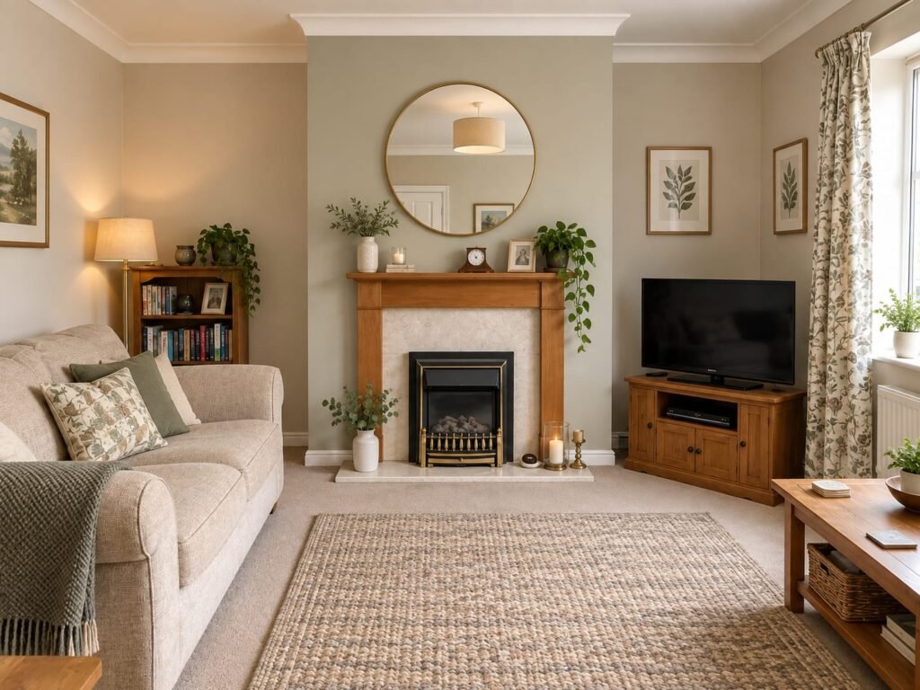 Warm Clay Living Room Redecoration