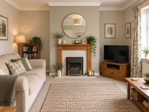 Warm Clay Living Room Redecoration